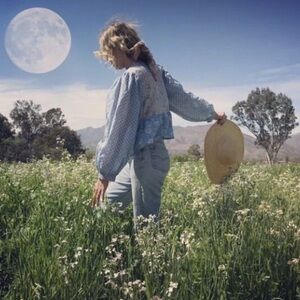 Perle Mer Blouse Floral Boho Perle Mer Organic Cotton Silk Babydoll Top S $145